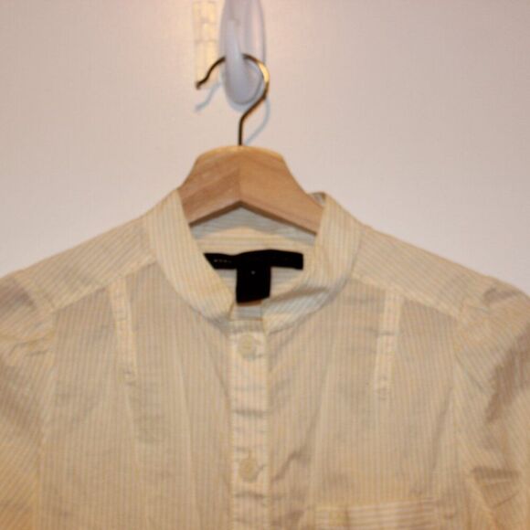 Marc Jacobs white & Yellow Stripes Button Down Shirts Women's Size 4 - Picture 5 of 13